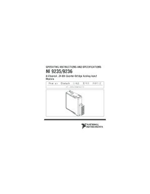 NI 9235/9236 Operating Instructions and Specifications.